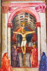 Masaccio Fresko Dreifaltigkeit (Trinität) in Florenz, Bildnachweis der Redaktion: Bill Perry / Shutterstock.com