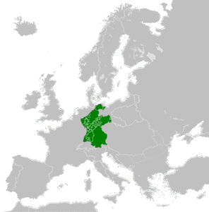 Territoriale Ausdehnung des Rheinbundes von 1812, Bildlizenz: <a href="https://creativecommons.org/licenses/by-sa/3.0" target="_blank">CC BY-SA 3.0</a>