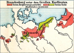 Brandenburg-Preußen um 1688, Bildlizenz: Von F. W. Putzgers (geb. 10. Januar 1849 in Siebenlehn – gest. 3. August 1913 in Plauen) - Quelle, Tafel 31, Gemeinfrei, https://commons.wikimedia.org/w/index.php?curid=11489143, keine Änderungen