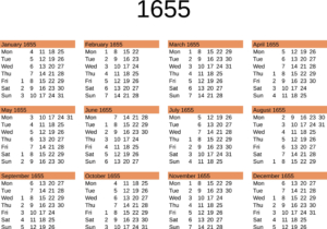 Jahreskalender 1655