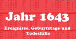 Jahr 1643 Ereignisse Geburtstage Todestage
