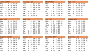Jahreskalender 1437