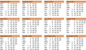 Jahreskalender 1479