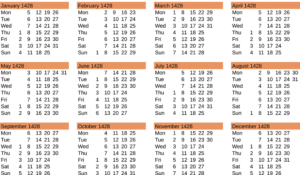 Kalender 1428