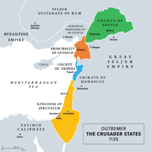 Karte der Kreuzfahrerstaaten