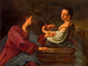 Rebecca und Isaak ("Rebecca al pozzo") von Micola Brassi (1700) in der Kirche San Francesco della Vigna in Venedig, Bildnachweis: Renata Sedmakova/shutterstock.com