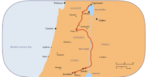 Reise Jesus von Kafarnaum nach Jerusalem