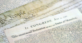 Nahaufnahme der US-Unabhängigkeitserklärung