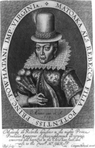 Pocahontas (Rebekka Rolfe) auf einem Kupferstich aus dem Jahre 1616, Bildquelle: gemeinfrei - keine Änderungen