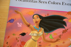 Darstellung der Pocahontas auf einem Disney-Buchcover, Bildnachweis: cfg1978 / Shutterstock.com