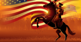 Illustration des amerikanischen Freiheitskampfes
