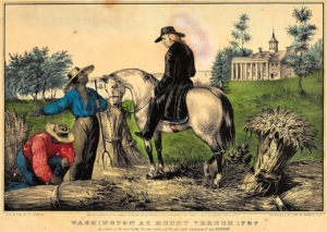 George Washington und versklavte Arbeiter auf seiner Plantage Mount Vernon im Jahr 1797, Bildquelle: gemeinfrei - keine Änderungen vorgenommen