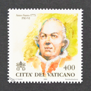 Papst Pius VI. Gedenkbriefmarke, Vatikanstadt um das Jahr 2000 erschienen, Bildnachweis: catwalker / Shutterstock.com