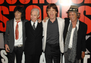 Rolling Stone aus dem Jahr 2008, von links nach rechts: Ronnie Wood, Charlie Watts, Mick Jagger, Keith Richards