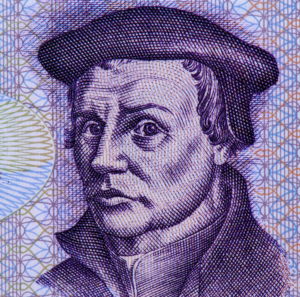 Thomas Müntzer Porträt auf der 5 Mark-Banknote der DDR, Bildnachweis:Prachaya Roekdeethaweesab / Shutterstock.com 