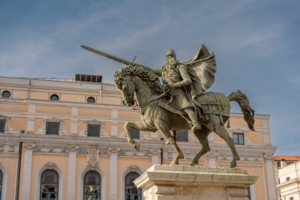 Reiterbronzestatue von El Cid (Rodrigo Díaz de Vivar) in Burgos, Spanien; Bildnachweis: Topillo / Shutterstock.com
