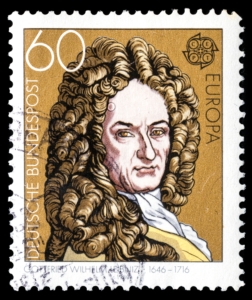 Gedenkbriefmarke mit Porträt von Gottfried Wilhelm Leibniz, Bildnachweis: Roberto Lusso / Shutterstock.com