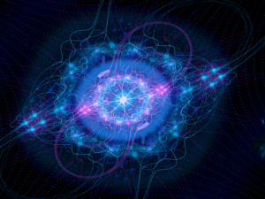 computergenerierte Darstellung des Higgs-Bosons (Gottteilchen)