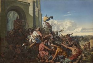 Schlacht von Brissarthe, Historienbild von Henri Lehmann (1837), Bildnachweis: gemeinfrei, keine Änderungen vorgenommen