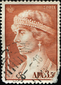 Sophie von Preußen Gedächtnisbriefmarke aus Griechenland um 1956; Bildnachweis: IgorGolovniov / Shutterstock.com