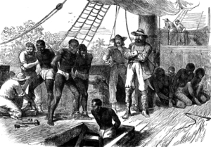 Verschleppung afrikanischer Menschen auf Sklavenschiffe nach Amerika