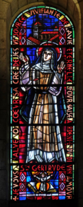 Gertrud die Große, Buntglasfenster in der Basilika Sacre Coeur, Paris; Bildnachweis: Zvonimir Atletic / Shutterstock.com