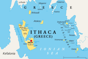 Karte der Insel Ithaka