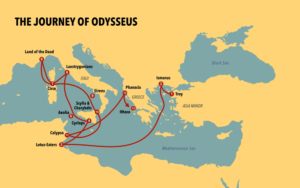Route der Irrfahrten des Odysseus